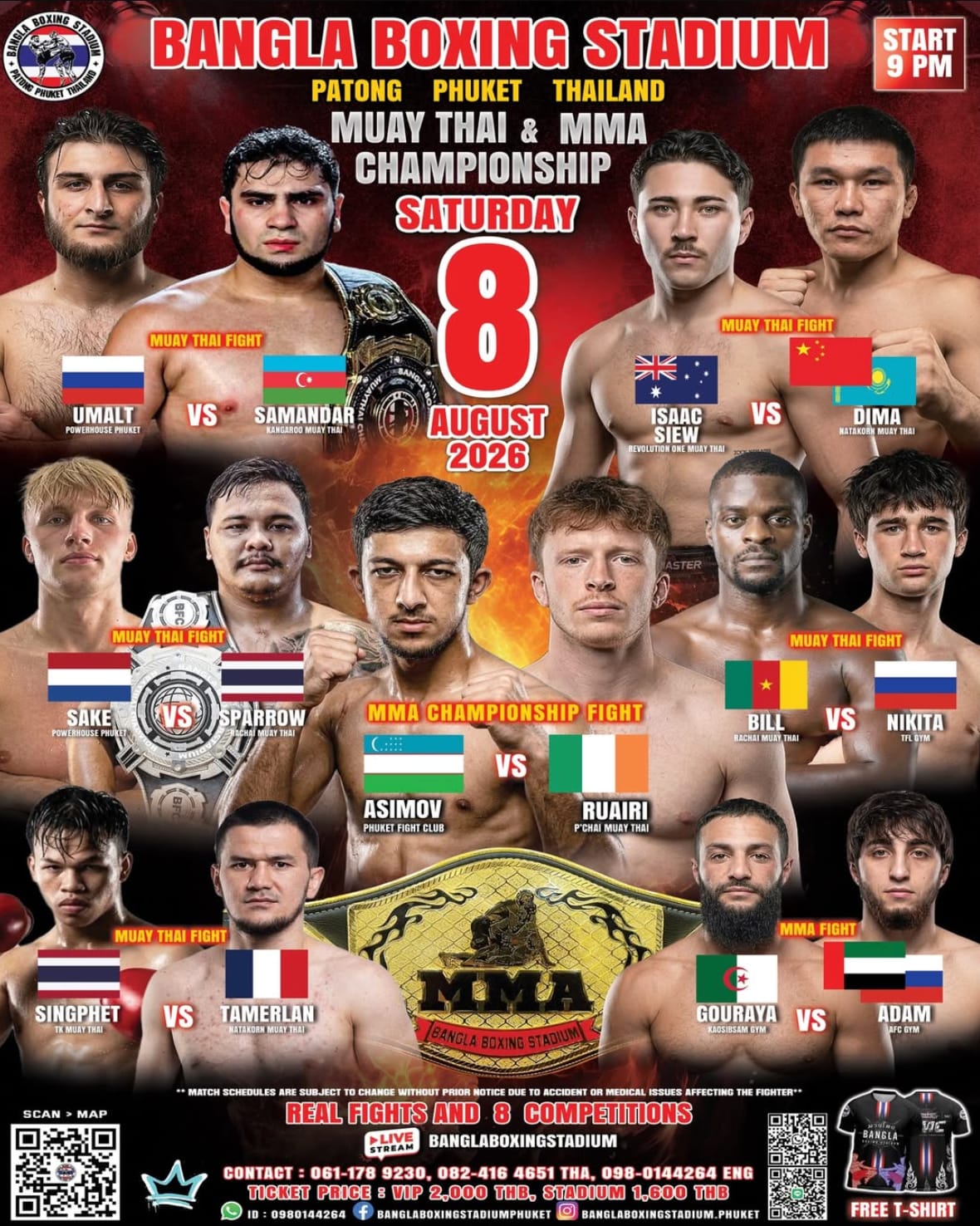 BANGLA BOXING STADIUM MUAY THAI & MMA CHAMPIONSHIP 8 AUGUST 2026 banner