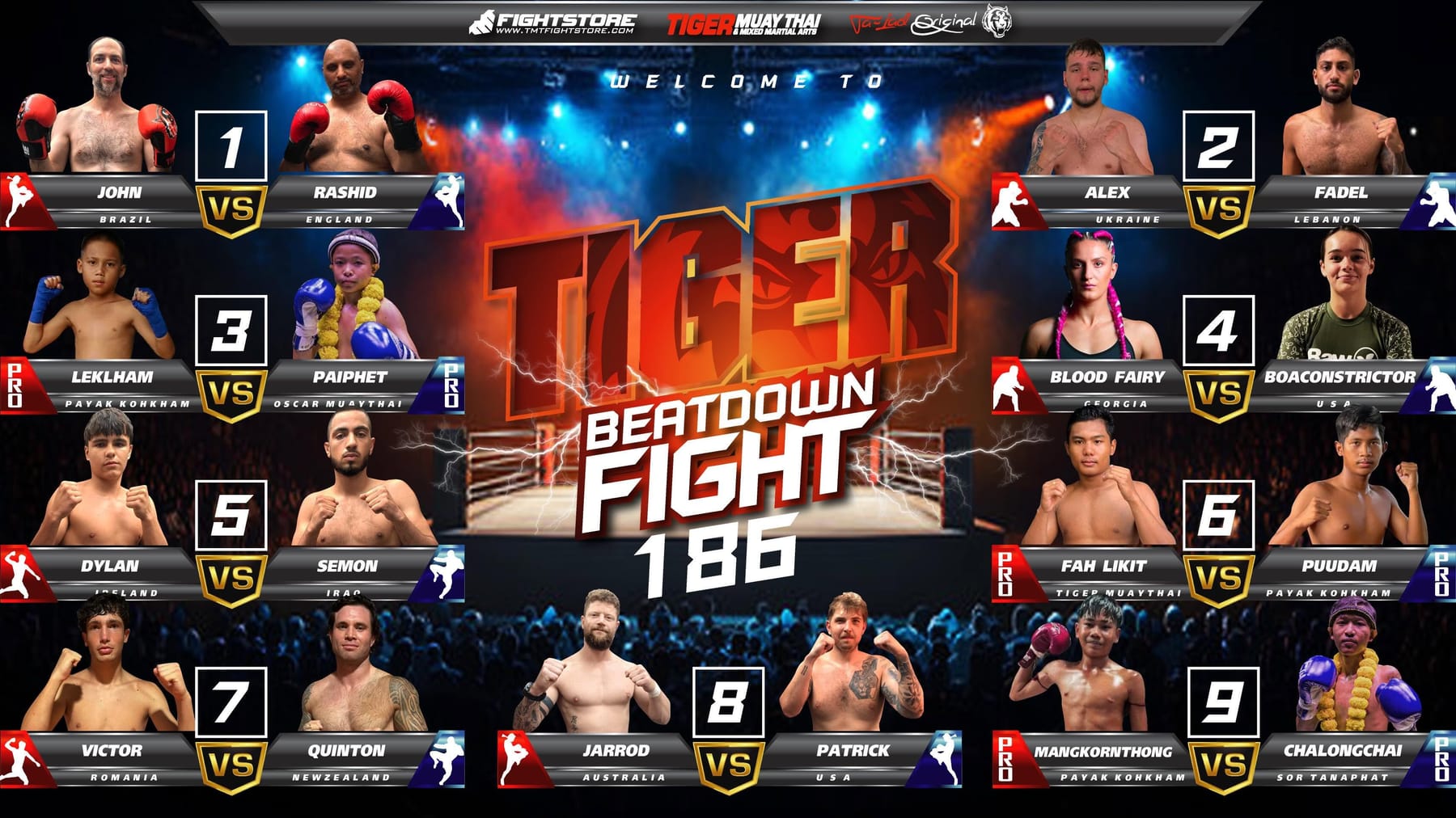 TIGER MUAY THAI BEATDOWN FIGHT 186 30 MAY 2026